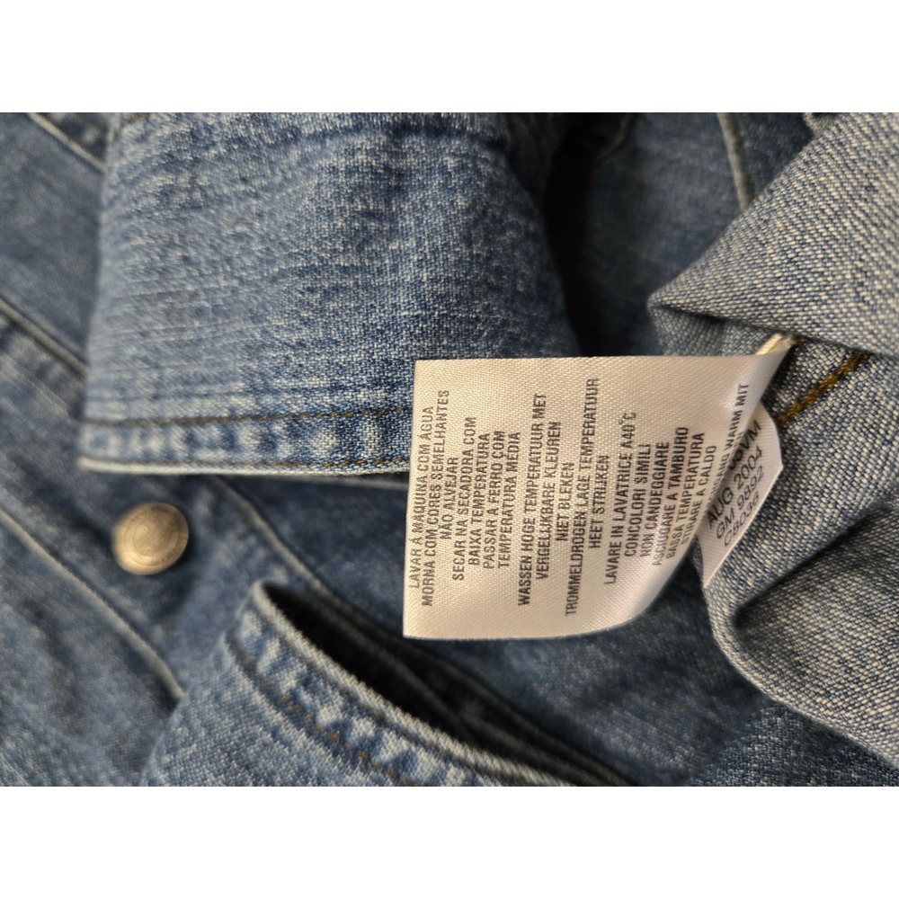 Harley-Davidson Mens Blue Denim Long Sleeve Button Down Shirt Large Moto Riding - Picture 7 of 11